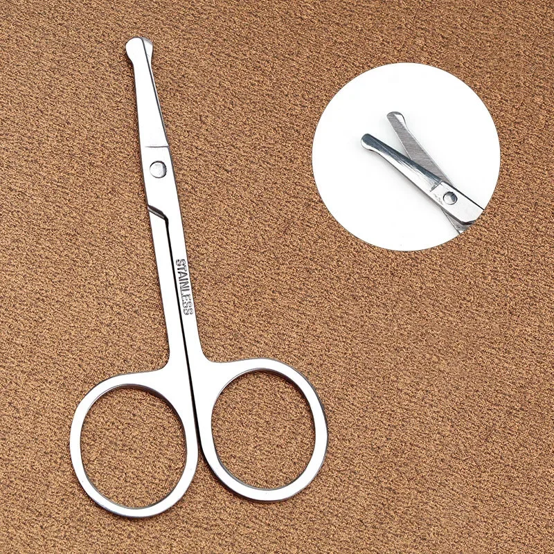 Professional Stainless Nails Eyebrow Nose Eyelash Cuticle Trimmer Epilator Scissor Manicure Tool Curved Pedicure Scissors Silver 4