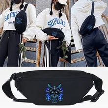 

Blue Monster Printing Waist Bag Pouch Passport Money Chest Packs Security Wallet Travel Shoulder Bag Fashion Crossbody Bag Women
