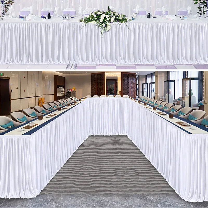 Birthday Party Table Skirt 14ft Check-in Dessert Tulle Wedding Hotel Conference Party Decoration table skirt