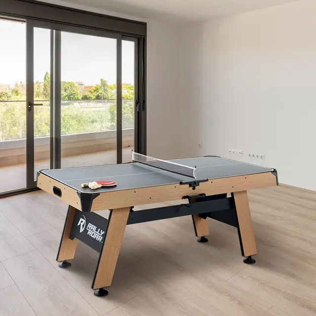 72 Inch Air Hockey Table with LED Scorer and Table Tennis Top