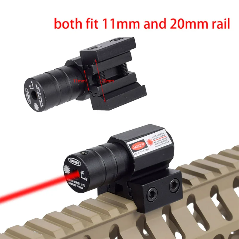 Tactical Red Laser Sight 11/20mm Guide Rail Installation Air Gun Rifle Optical Hunting Red Dot Laser Aiming Adjustable Hunting