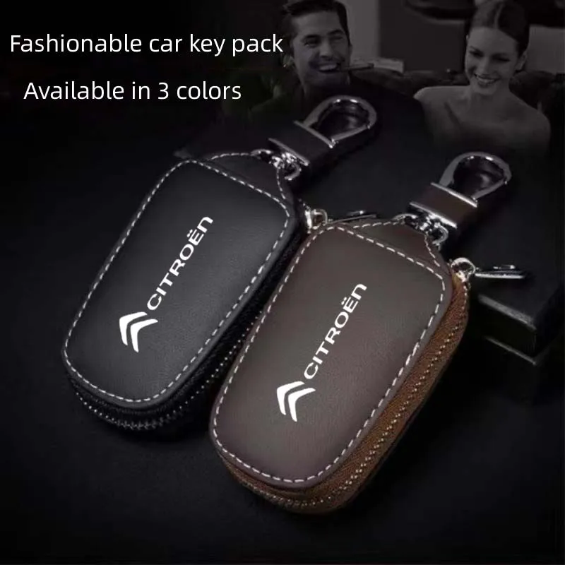 

Car keycase leather remote control protective cover for Citroen C4 C3 C5 C1 C2 Belingo Celysee Cactus Picasso Saxo keycase