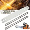 1 Set 14 Inch Chain Saw Chain Guide Bar+2 Saw Chains 3/8 LP For STIHL 017 MS170 MS171 Chain Saw Replace Woodworking Garden Tool 1