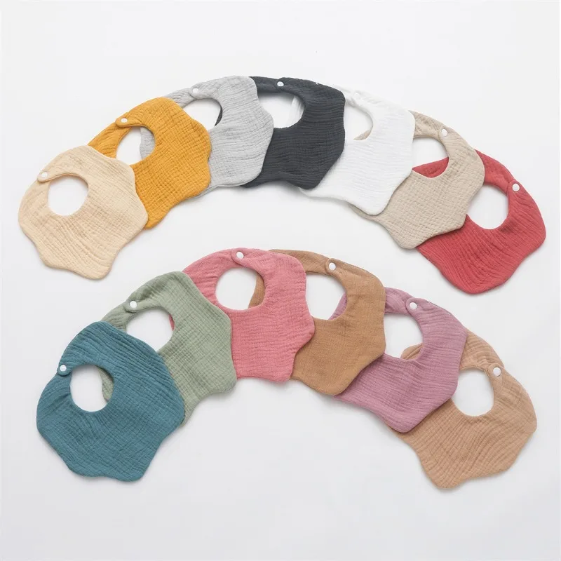 

Baby Drool Towel Class A 6-layer Thickened Cotton Gauze Drool Pocket Baby Bib Solid Color 360-degree Bib