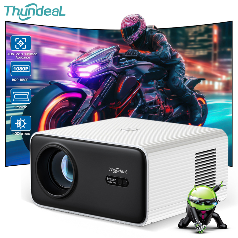 ThundeaL Portable Mini Projector TD85SE Native 1080P WiFi 6 Beam Video Android Projector TD85SE With Auto Keystone Focus PK L018