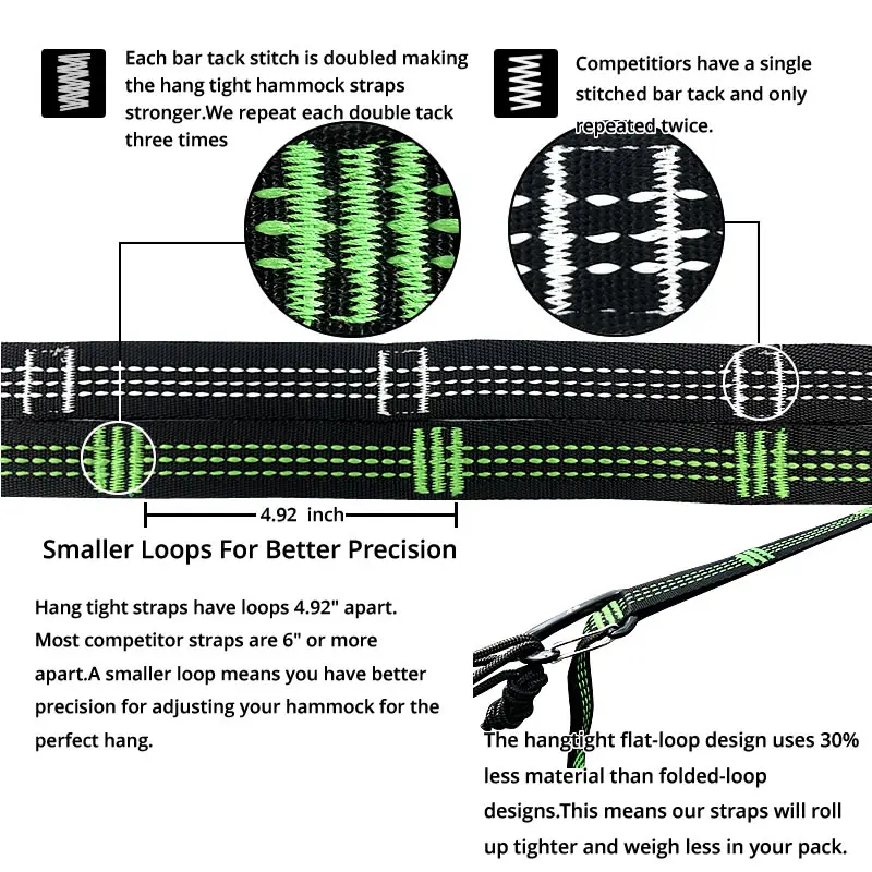 Tree Swing Hanging Straps 2.5M/2.8M/3M Tree Swing Hanging Hammock Straps Rope Heavy Duty Load Capacity Outdoor Camping Hiking
