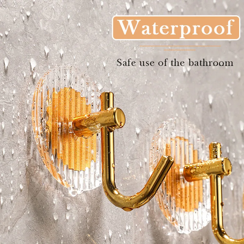 Acrylic Luxury Wall Hook Home Decor Strong Adhesive Bathroom Towel Rack No Punching Hanging Coat Hanger Door Back Key Bag Holder wall holder multi purpose hooks adhesive wall hook self adhesive hooks bag hook wall organizer hook wall mount hooks
