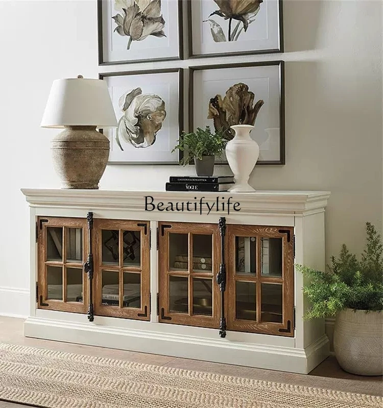 

Скандинавский шкаф из массива дерева, современный простой шкаф для телевизора, роскошный шкаф, витрина, французский белый шкаф для сувениров