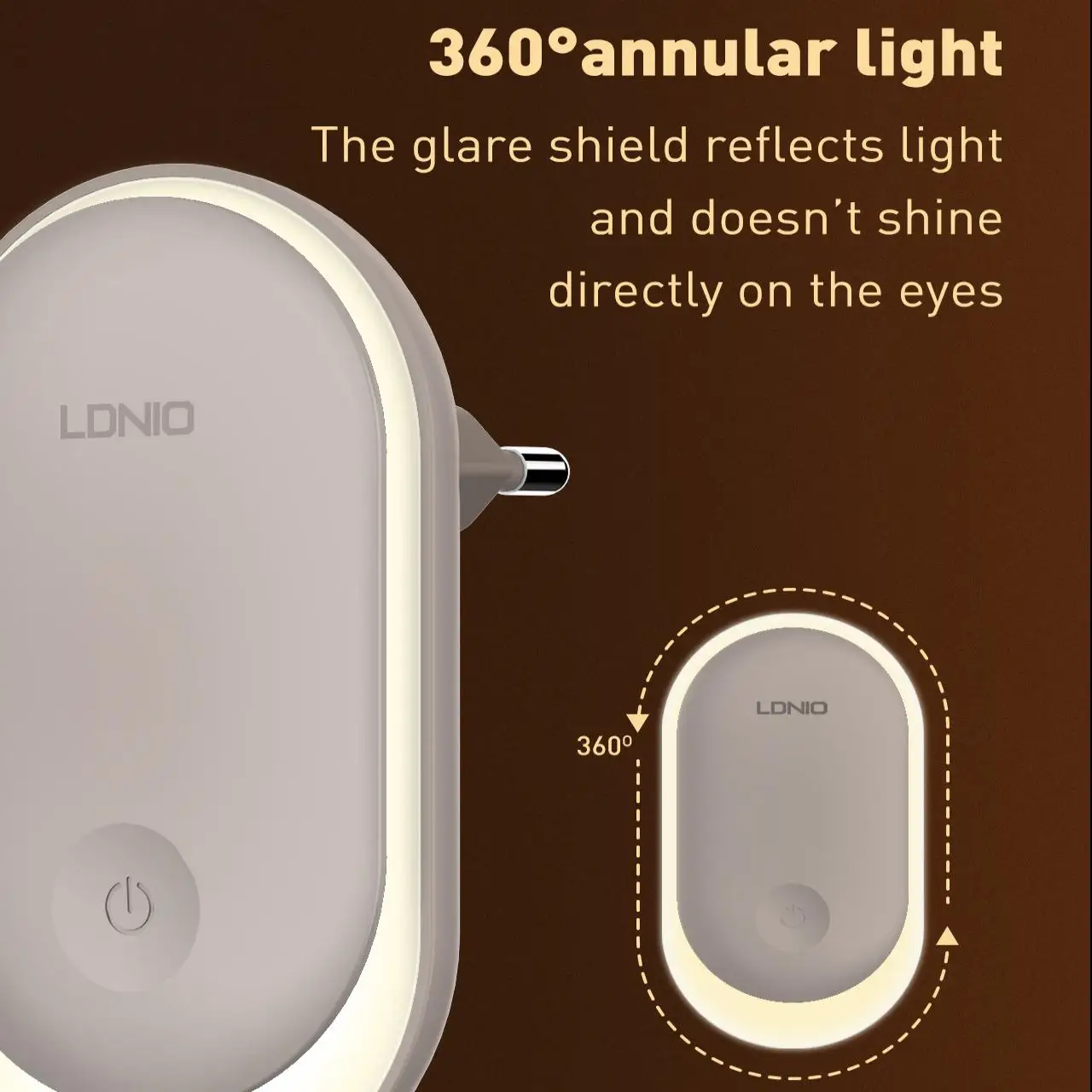 LDNIO Night Light Plug In Light Sensor Energy Saving EU Plug Small Led Nightlight Wall Aisle Bedroom Sleeping Children's Lamp