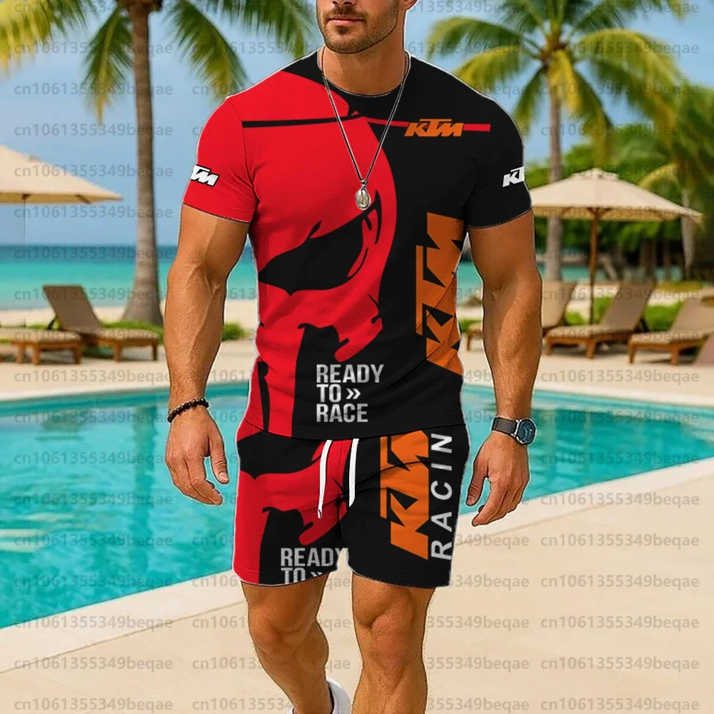 KTM Camiseta Masculina 2025 Leve Respirável Verão Manga Curta