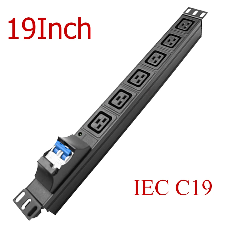 

19 inch Rackmount Rack Mount PDU Socket C16/C32 Air Switch 6 Unit IEC C19 Socket Outlets LED Extension Board Without Line