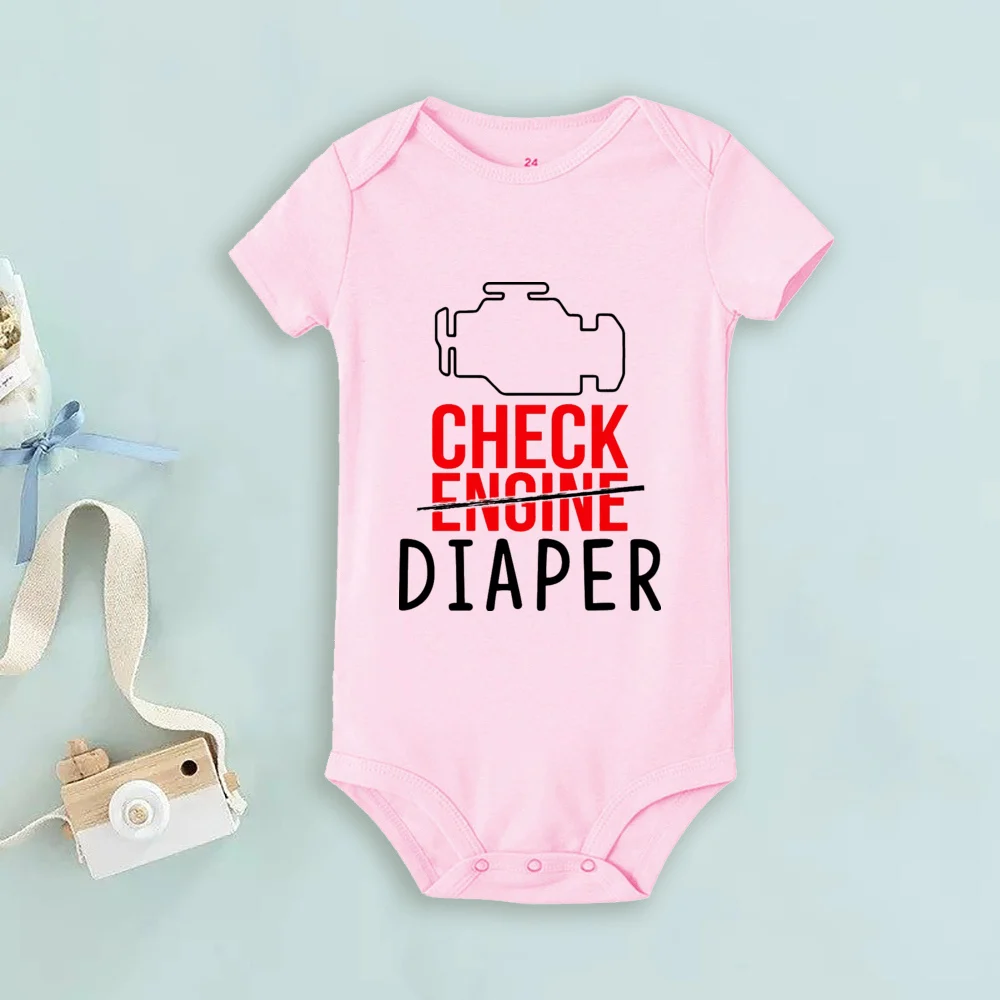 Lustige Poopy Windel Baby Strampler Check Engine Baby Body Niedliche Mechaniker Säuglingsbodys Jungen Mädchen Kleidung Neugeborenes Geschenk – Detail 20