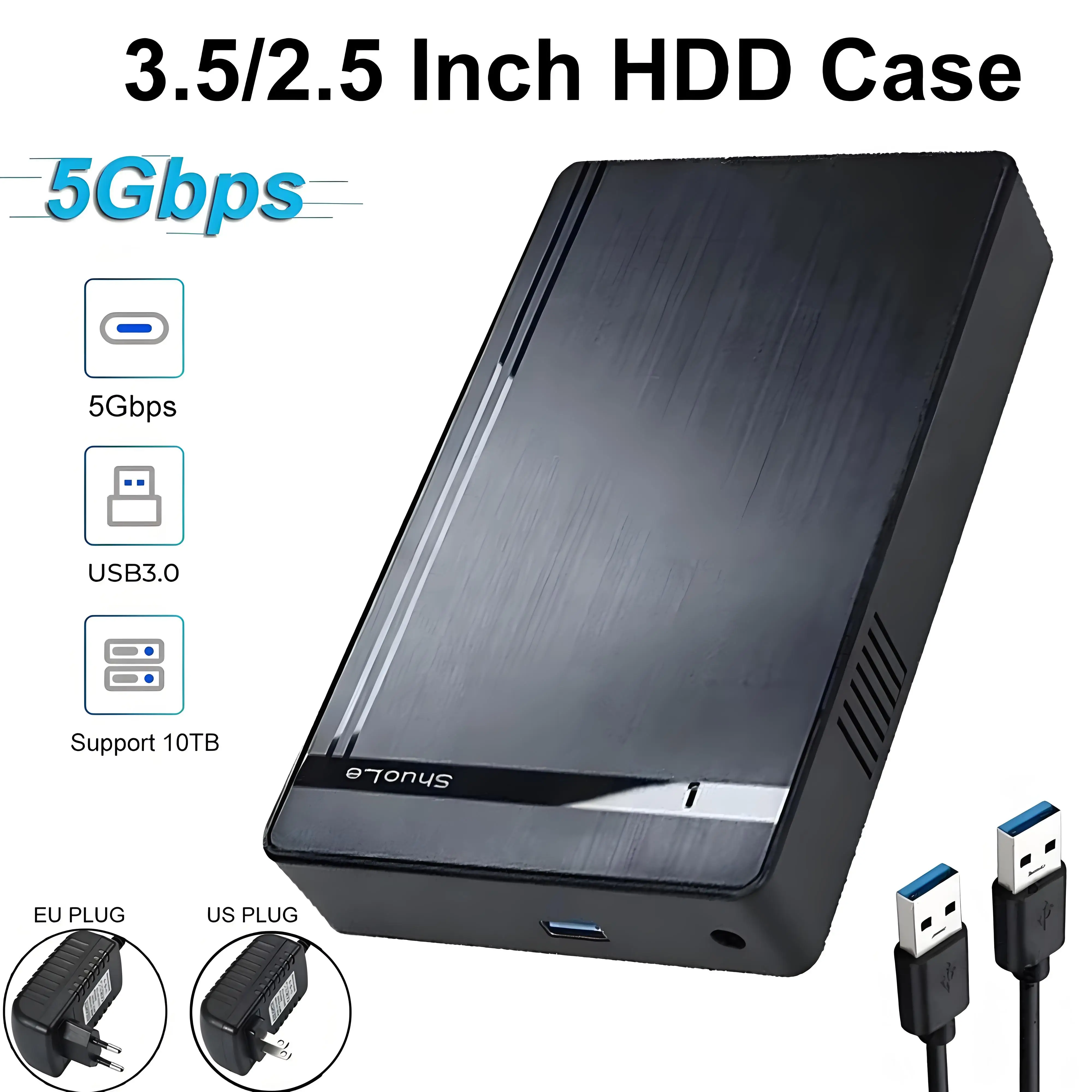 Boitier Disque Dur Externe 3,5'avec Boîtier Amovible,Adaptateur USB 3.1