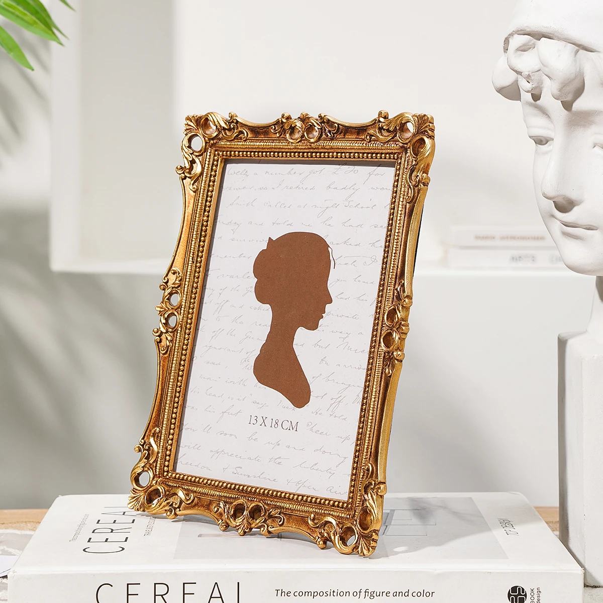 1PC, photo display frame, retro vine ring-shaped resin photo frame, European elegant retro pattern decorative frame