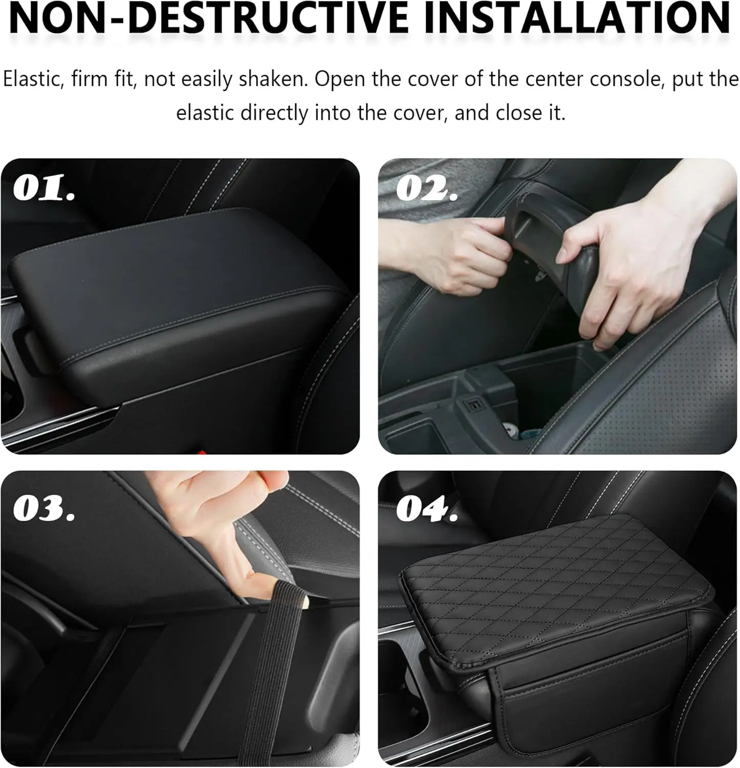 Upgraded Microfiber Leather Car Center Console Armrest Cover Cushion Universal for Most Cars | Pink Interior Accessory