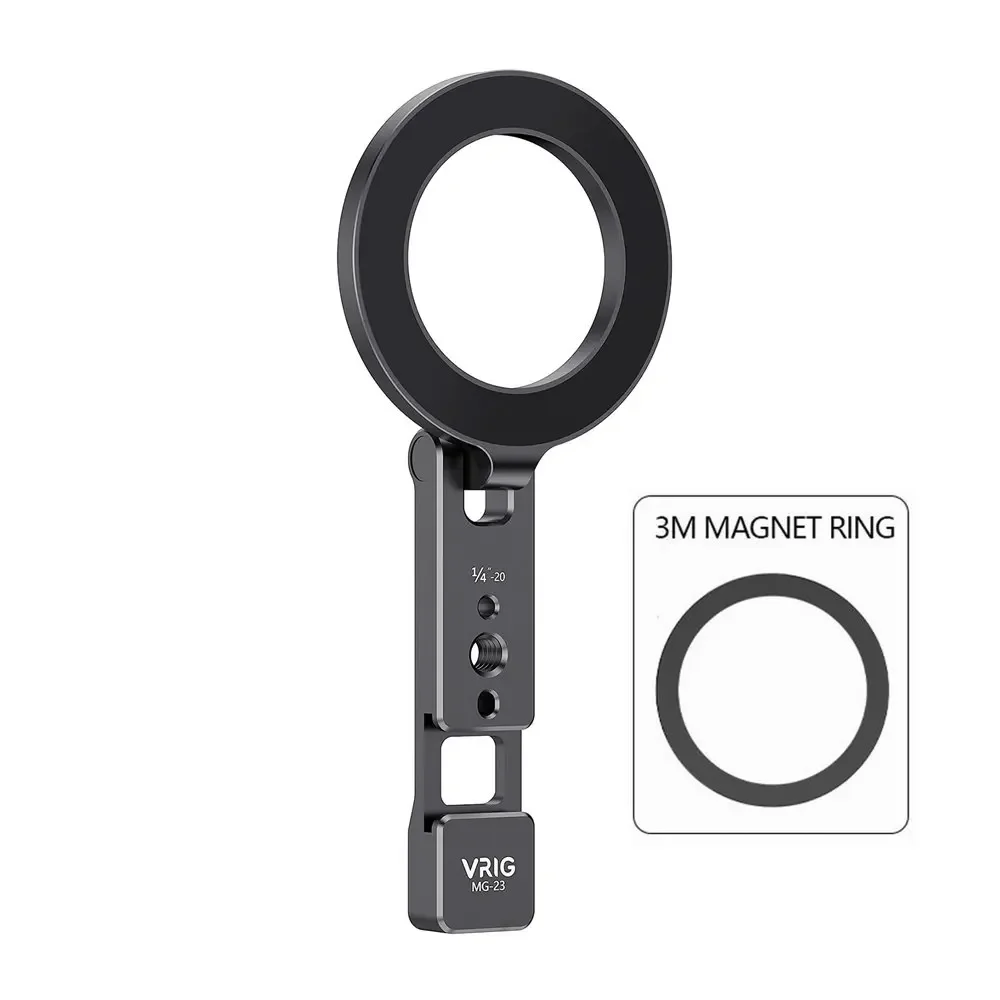 Magnetic Phone Holder Stand with Cold Shoe and Tripod Mount for Desktop Live Streaming & Vlogging