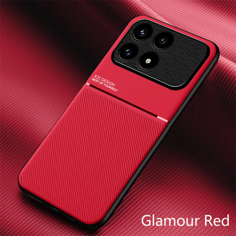 Luxury Soft Leather Phone Case with Car Magnetic Holder - Back Cover s