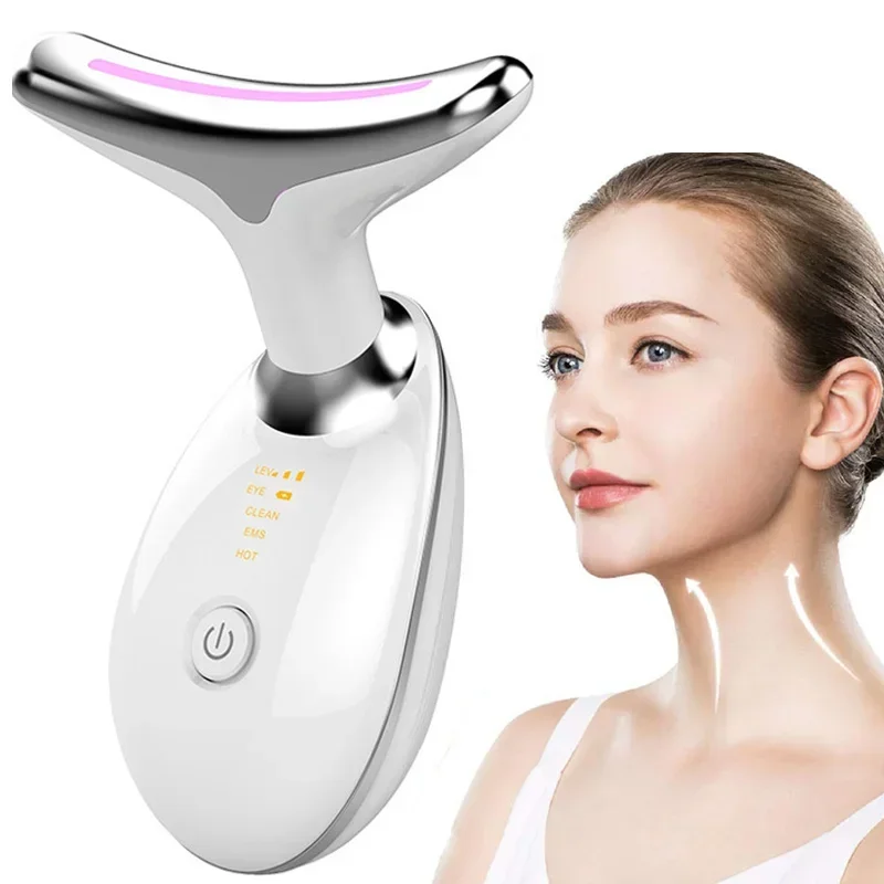 

Neck Anti Wrinkle Face Beauty Device Lifting and Tighten Massager Electric LED Photon Face Therapy Microcurrent Wrinkle Remover