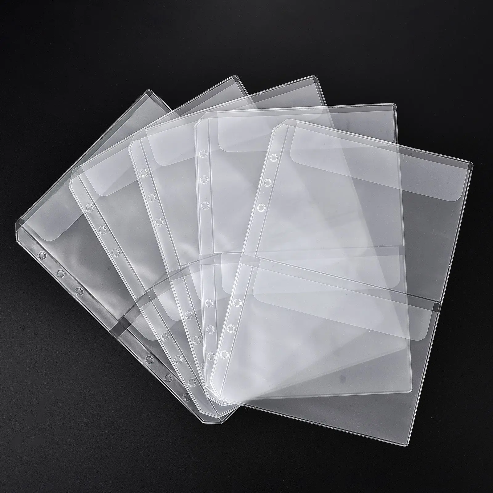 A5 Binder Pockets Zipper Transparent Folders DIY Photocard Stamp Album Storage Book Holder Document Filing Bags