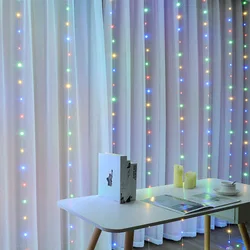 3m 100/200/300LED String Lights Christmas Decoration Remote Control USB Wedding Garland Curtain 3M Lamp Room Decoration