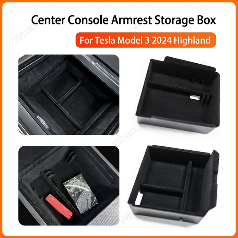 Central Control Storage Box for Tesla Model 3+ Armrest Box Hidden Storage  Box Flocking New Model3 Car Interior Accessories 2024 - AliExpress