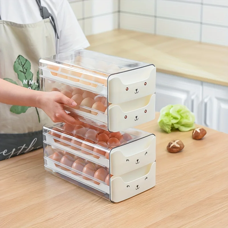 18/36 Compartment Box Of Refrigerator Sealed Freshness Storage Organizer Drawer Type Egg Rack Kitchen Accessories_voghion.com