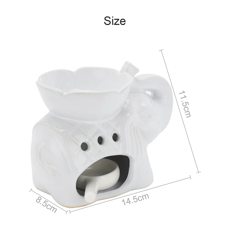 Brûleur à huile éléphant, chauffe-cire, fondants à huile, parfum, porte-bougie chauffe-plat en céramique