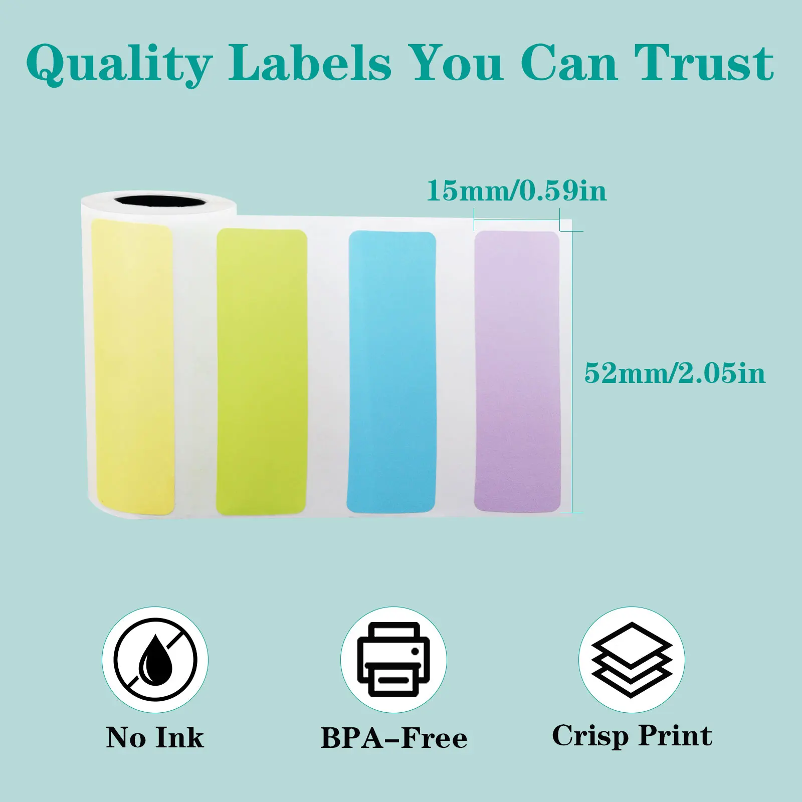 Multi-Color Self-Adhesive Label Stickers in 50x15mm and 50x30mm Sets, Suitable for Packaging Tags, Document Organization