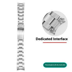 Stainless Steel Waterproof Watch Strap Bracelet in Various Sizes - 19mm (A - Silver)