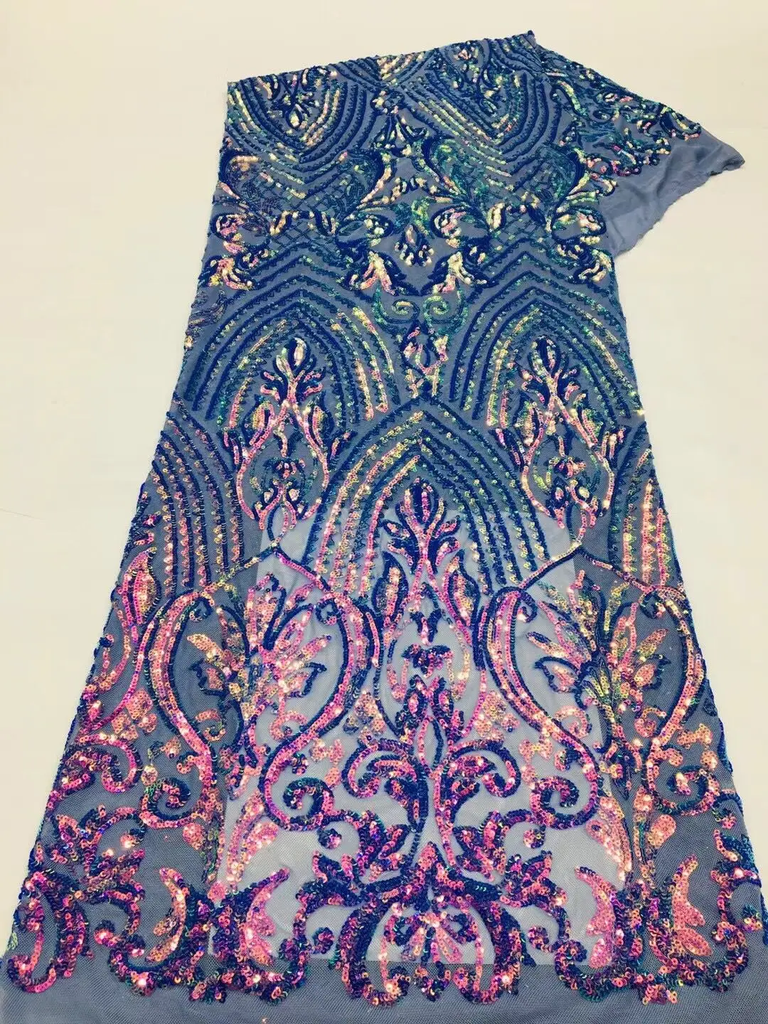

High Quality African Lace Fabric With sequins SYJ-1096684 Embroidery French Tulle Nigerian Lace Fabric For Wedding Party Dress