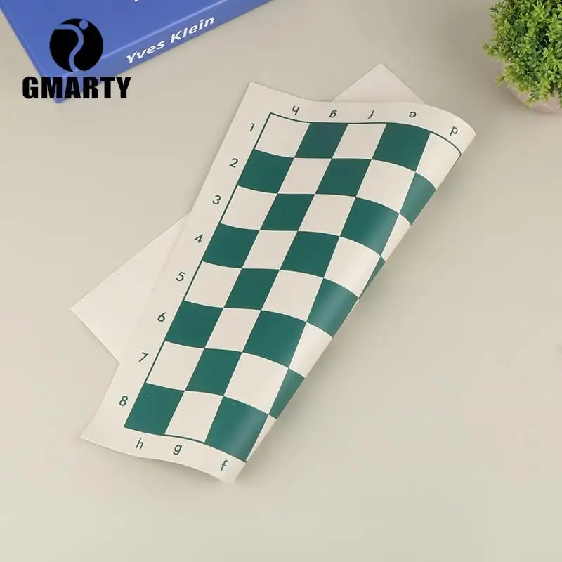 1Pc Foldable Chess Board Soft PVC Leather 34.5cm Portable Soft Rollable Leather Durable Chessboard International Chess Board