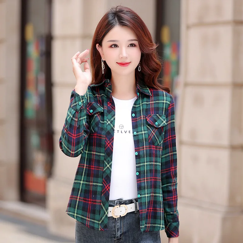 womens plaid fitted shirt