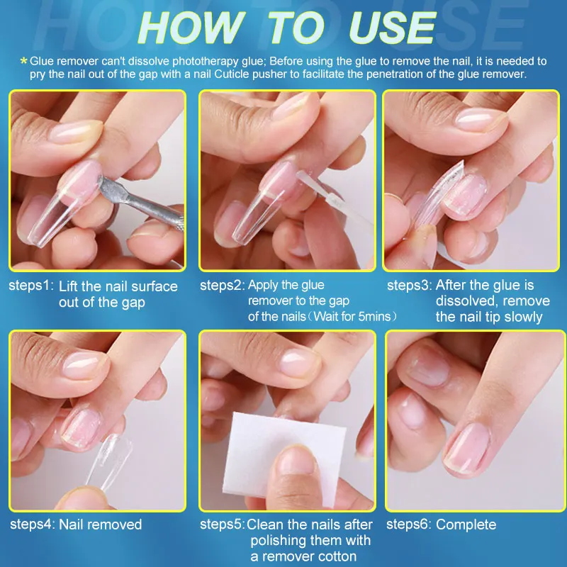 Nail Prep Oil Remover (Before Sticking Nails) & Nail Glue Debonder (Help Remove False nails)- Press on Nails - Glamermaid Manicure Design