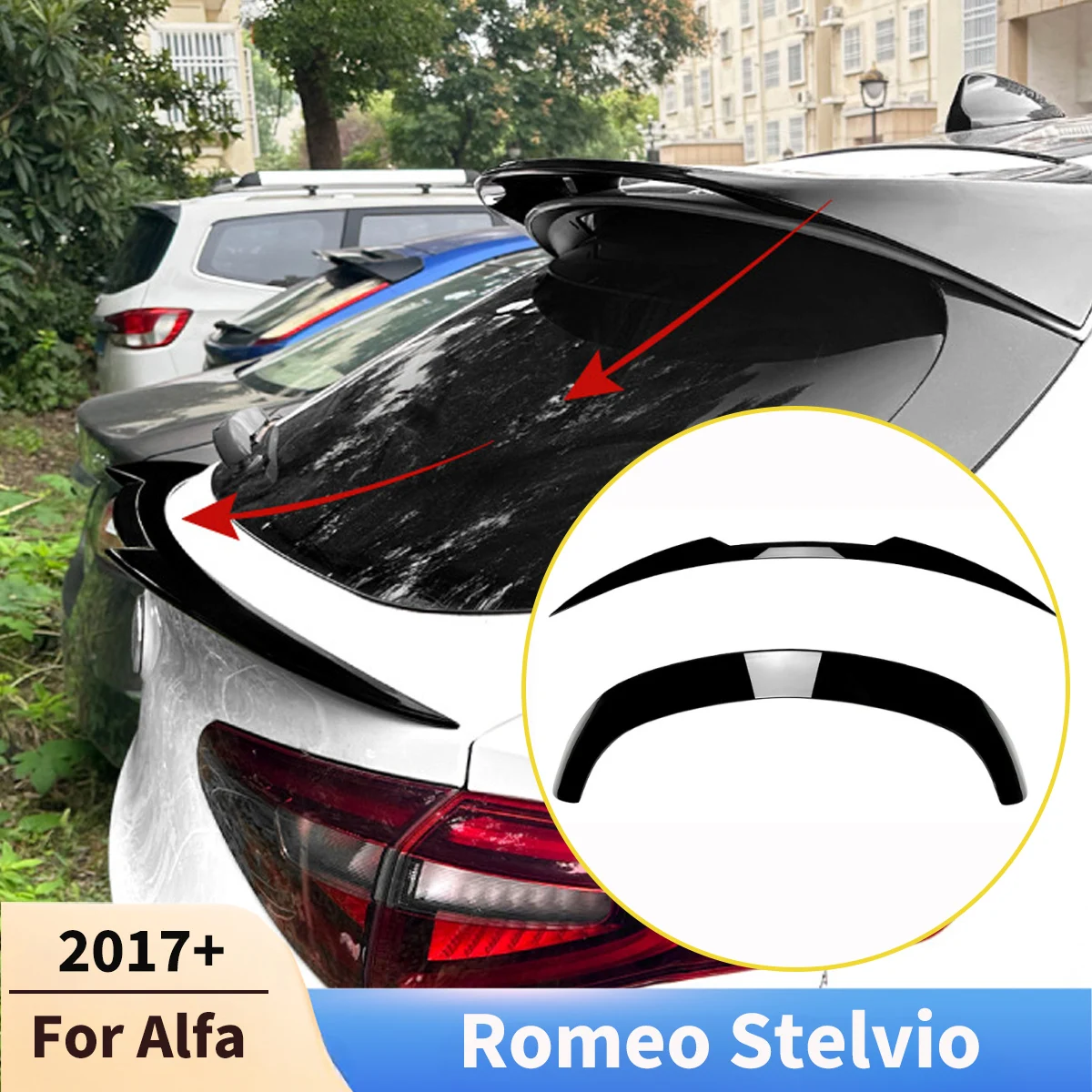 Per Alfa Romeo Stelvio 2017 + Auto Top Coda Fin/bagagliaio posteriore Ala di Coda Spoiler Lip Body Kit Guard Board Accessori di Modifica