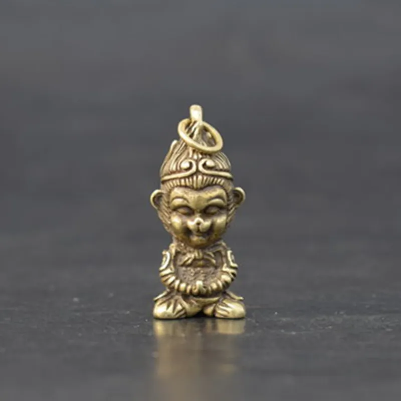 

Retro Monkey King Pendant Necklace Cartoon Monkey and Gorilla Pendant Bronze Statue Miniature Monkey King Decorative Statue