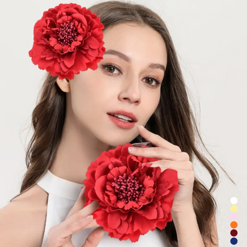 Bride Hair Accessories Wedding Single Party Shooting Props Floral Fall Peony Hair Flower Clips Brooch Boutique Accessories