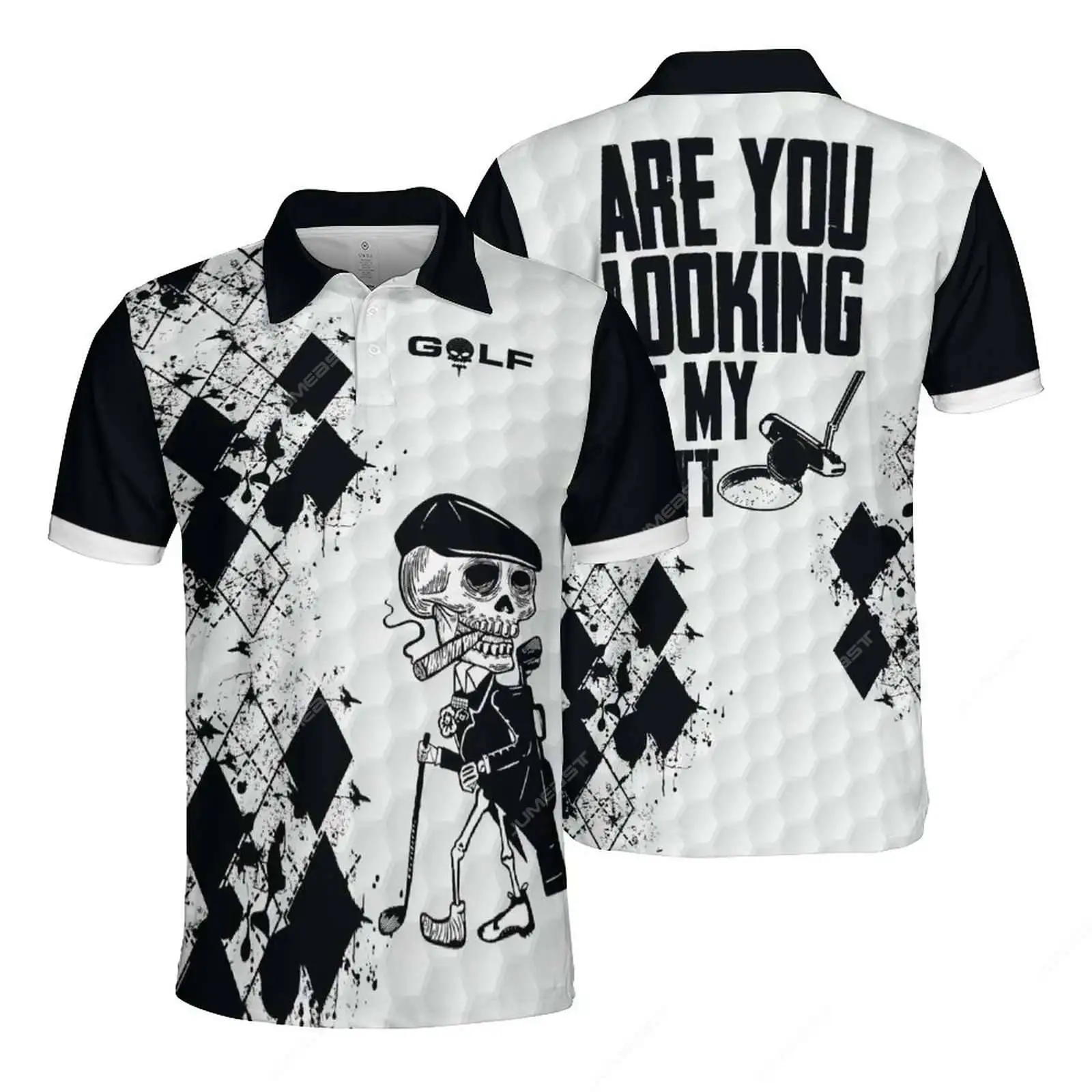 Jumeast Golf Polo Shirts Swing Swear Look For Ball Repeat