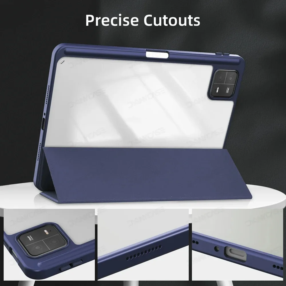 Transparent Tablet Case with Pen Holder and Auto Wake Function