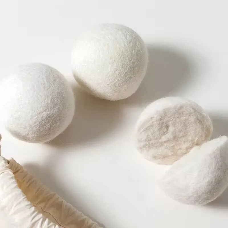 Wool Dryer Balls Reusable Natural Fabric Softener Laundry Washing Machine Accessories Home Washing 4/5/6cm Fleece Dryer Balls laundry ball