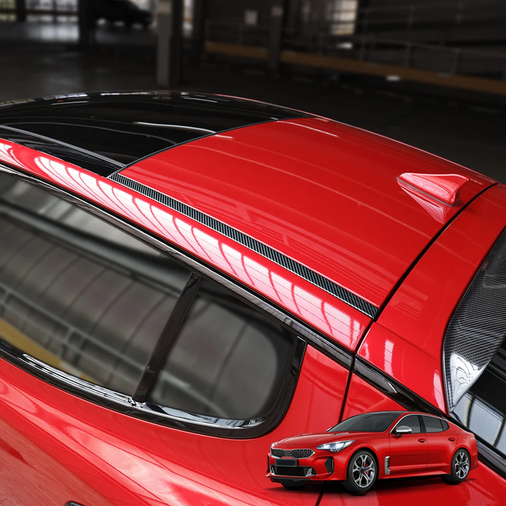Für Kia Stinger 2018-2023 Auto-Tuning Schwarze Dach-Dekorstreifen-Abdeckung Externe Zubehörteile – Detail 2