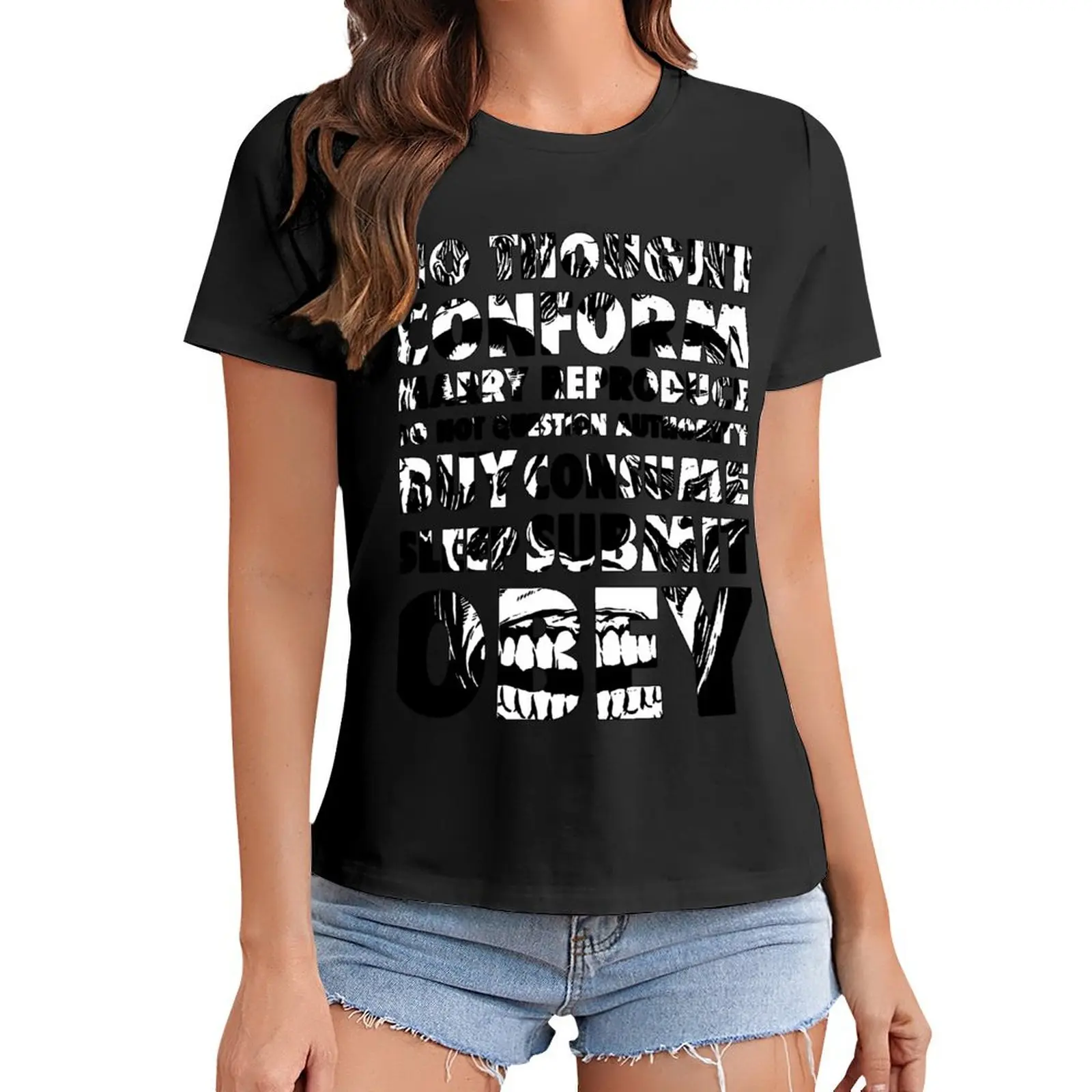 

They Live (Black and White) T-Shirt tops sublime luxury designer clothing Women