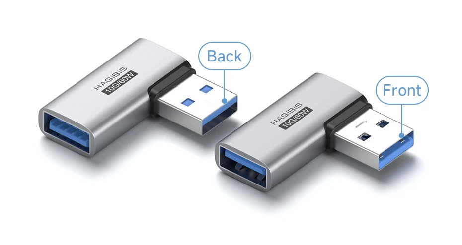 Hagibis USB 3.2 Adapter 90 Degree Right Angle USB A Male to Female Connector OTG Adapter Cable Extender for Laptops Charger PC