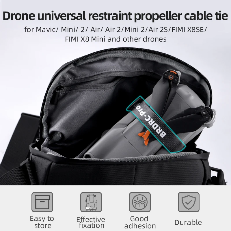 Description Picture 3 of itemBRDRC Propeller Holder for DJI Mini 2/4K/3 Pro/ Air 2/FIMI X8 SE Props Fixing Tape Straps Drone Stabilizer Cable Tie Accessory
