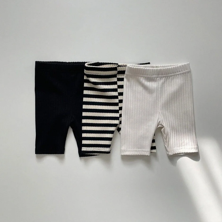 2025 Summer New Children Solid Shorts Cotton Girls Leggings Striped Baby Stretch Pants Infant Toddler Shorts Kids Clothes 2 2025 Summer New Children Solid Shorts Cotton Girls Leggings Striped Baby Stretch Pants Infant Toddler Shorts Kids Clothes - Image 2