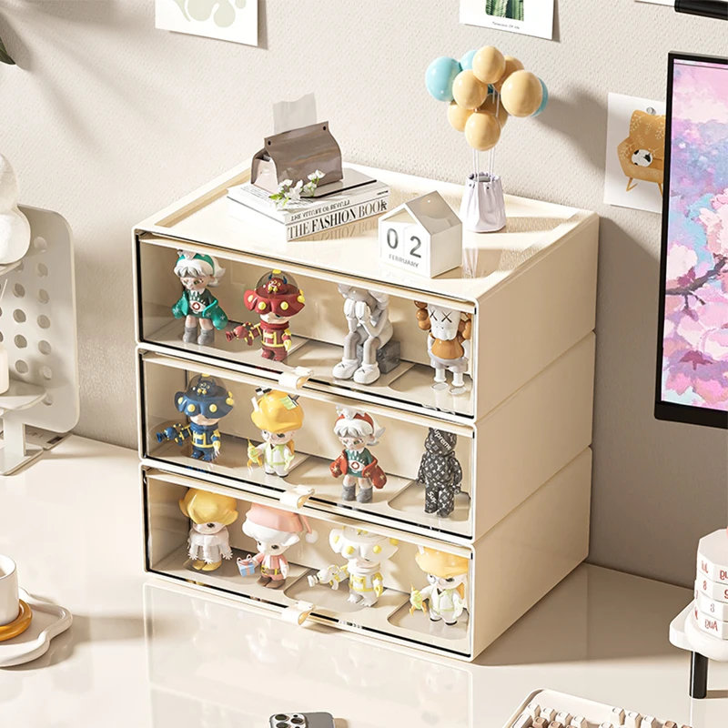 Storage Box with Drawers – Desktop Organizer, Display Case for Collectibles, Office Storage ContainerCustomizable Combination - 6