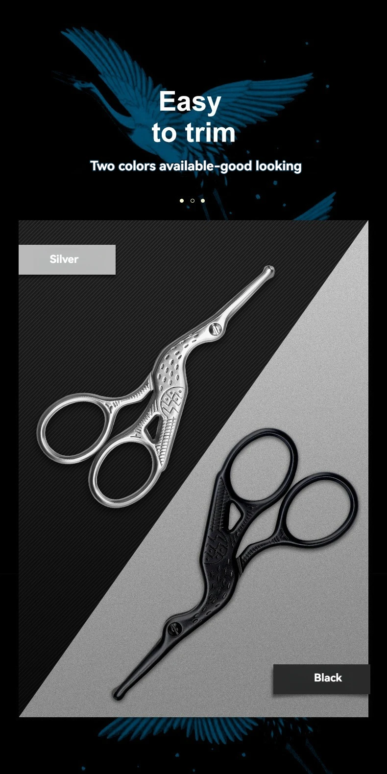 Runde Kopf Edelstahl Nase Haar Schere Storch Typ BeautyScissor Für Augenbrauen Nase Haar Bart Ohr Haar Augenbraue Schere – Detail 3