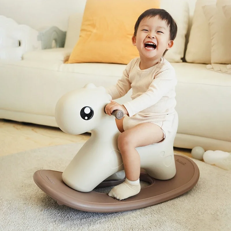 

Male and Girl General Animation Dinosaur Shake Horse Children One Year Old Gift Toy Shake Car Safety Solid Rocking Horse