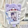 3 Inch Kpop Photocard Holder Keychain Kawaii Cardholder Plush Devil Cover Cute Aesthetic Photo Sleeve 3