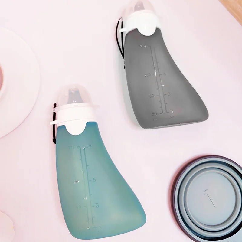 240ml reusable silicone baby food pouch squeeze container freezer bag