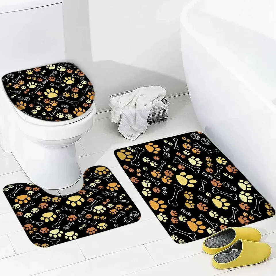 Tappeti da bagno Set di 3 tappeti da bagno con tappetino sagomato e